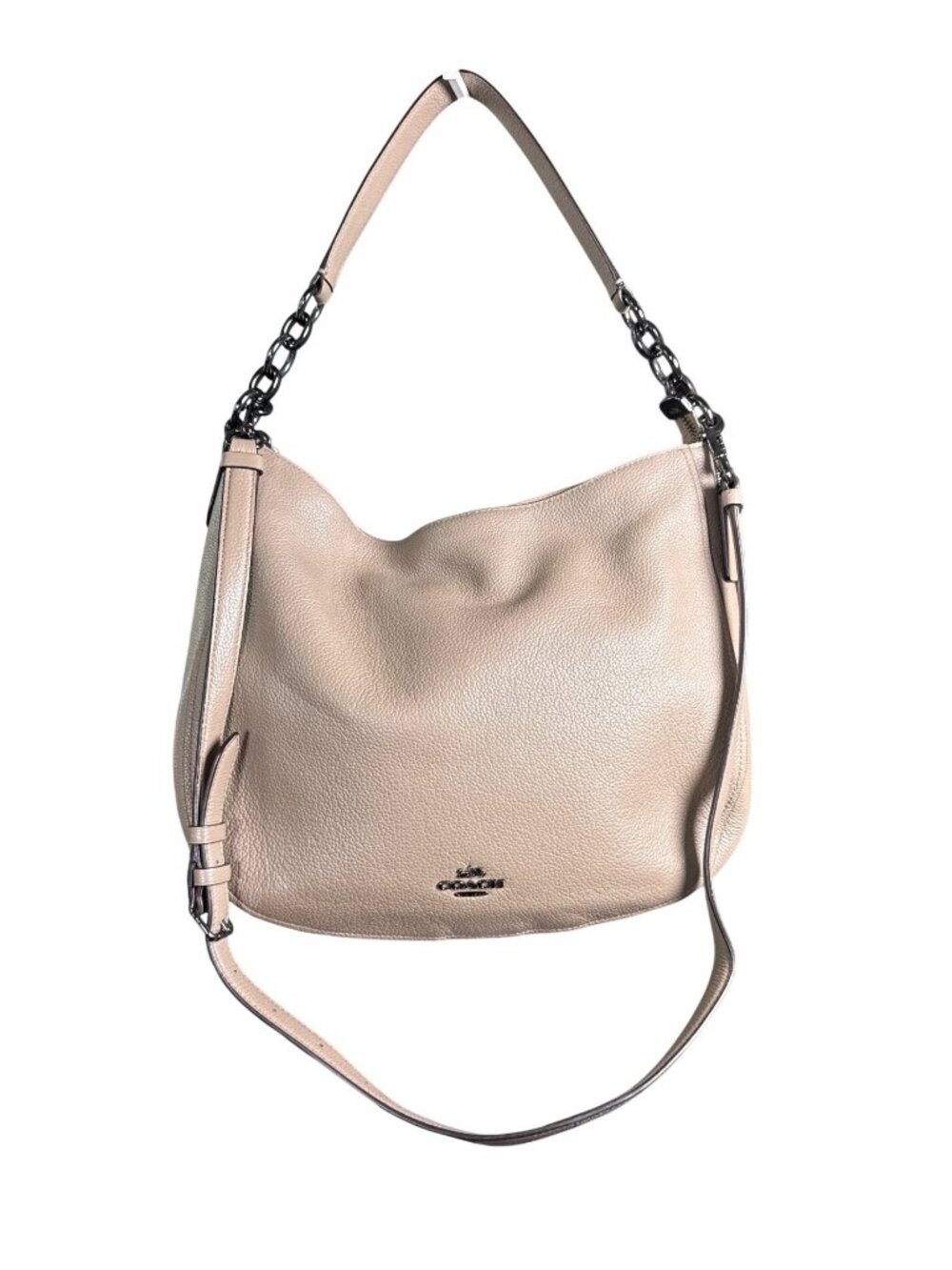 Coach Chelsea Hobo 32 Women’s Stone Beige Pebbled Leather Shoulder Bag